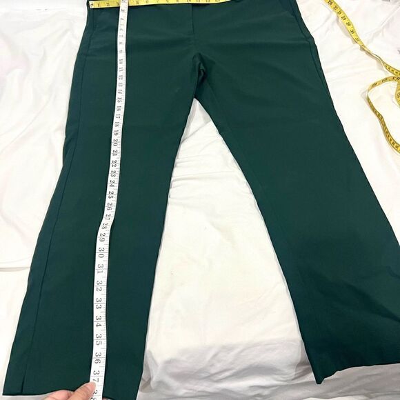 Mango Capri flat front zipper green pants size US 10 - Picture 11 of 12